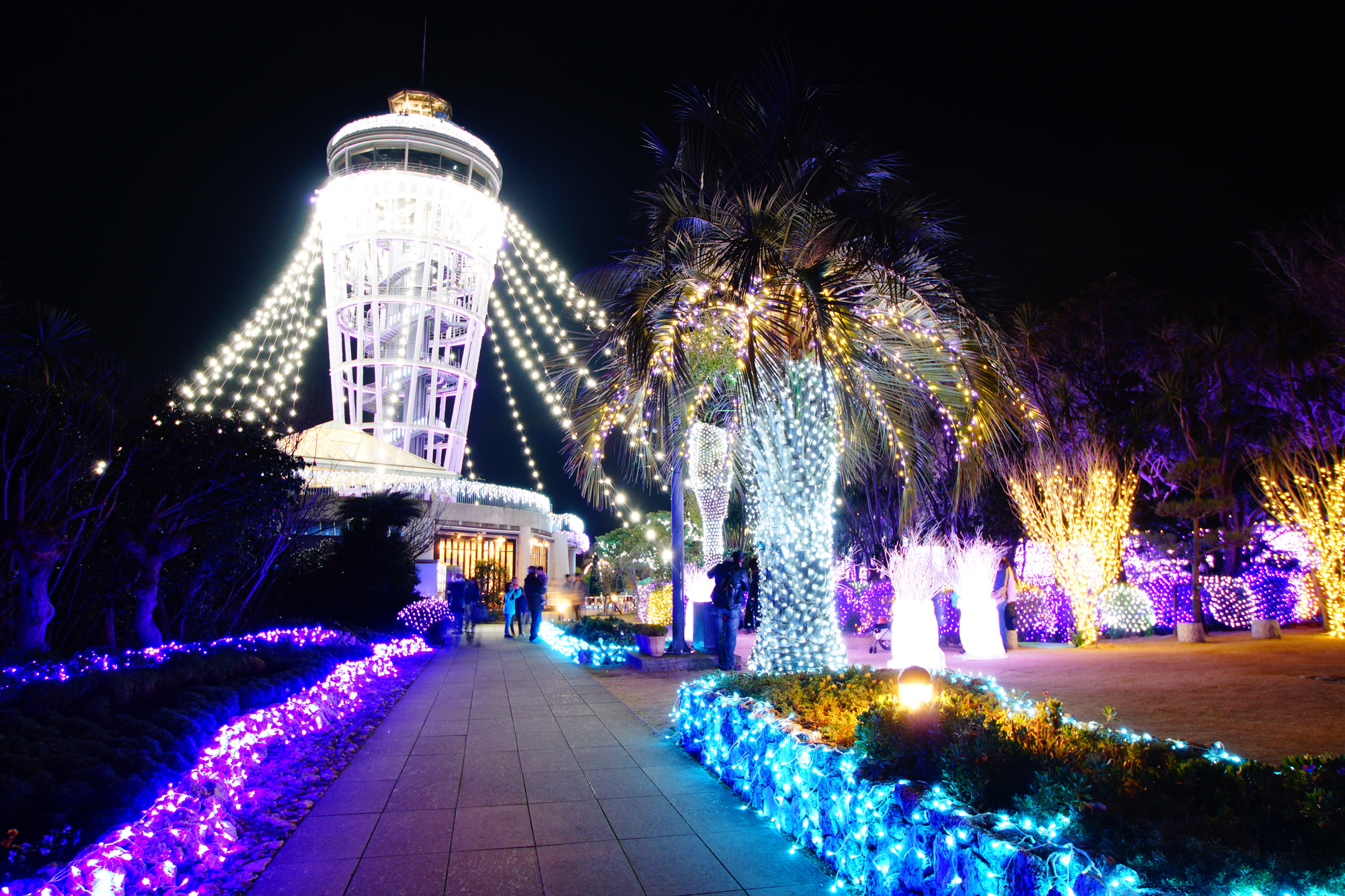 Illuminations at the Sky Candle on Enoshima Island — held every year in Japan in January.